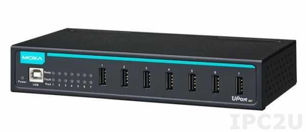 USB-хаб UPort 407-T w/o Adapter 7 Port industrial-grade USB Hub, without adapter, t:-40/+75