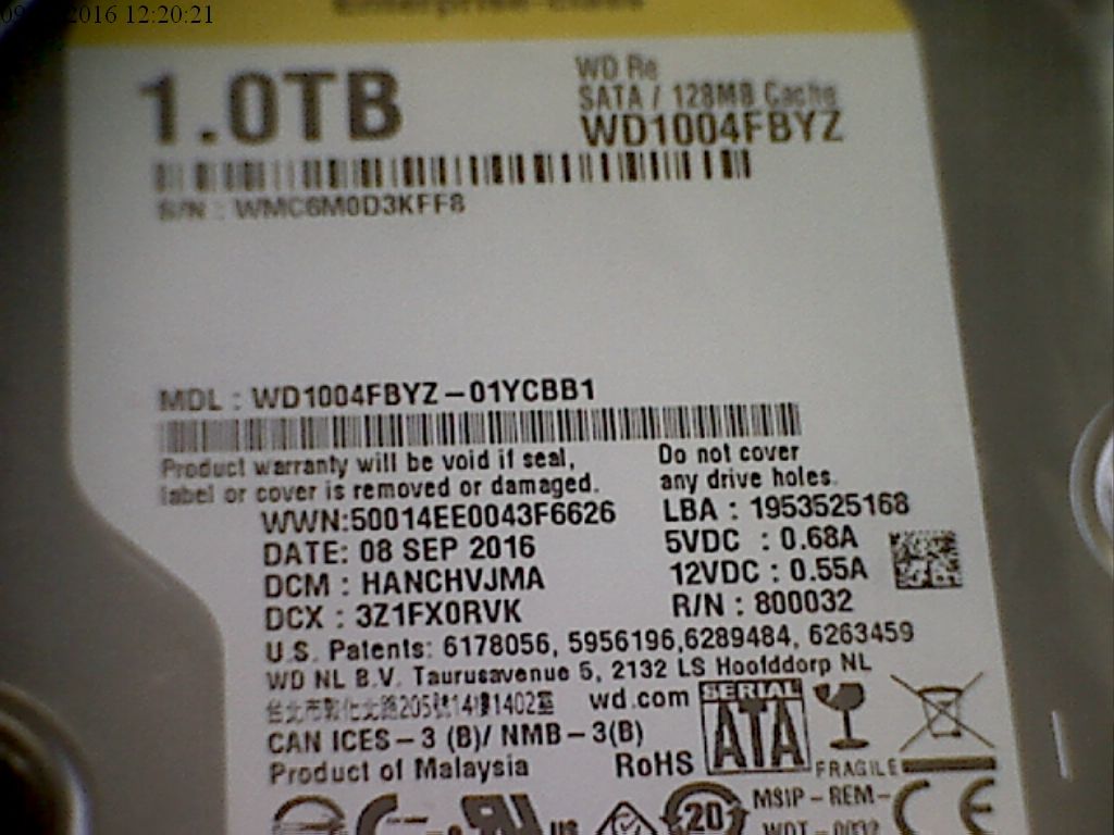 WD1004FBYZ, жесткий диск WD RE , 1Тб, HDD, SATA III, 3.5"