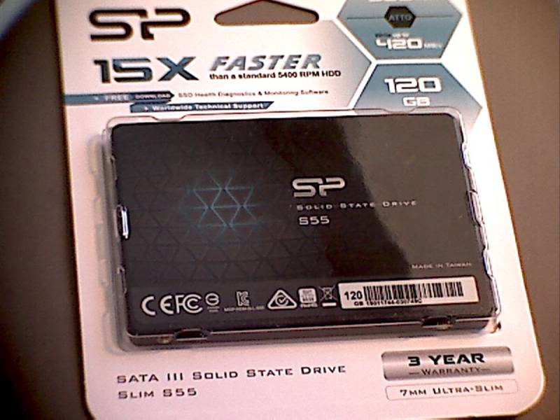 SSD накопитель SILICON POWER Slim S55 SP120GBSS3S55S25 120Гб, 2.5", SATA III