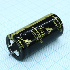 JNE2W221M10002200450, конденсатор электролит. с защелкиваемыми выводами 220мкФ 450В ±20% (22 X 45мм)