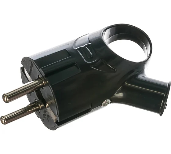 A0112, евровилка угловая с ушком черная