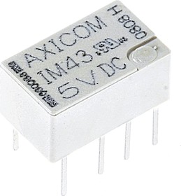 IM43TS, реле высокочастотное 2 переключ. 5VDC 2A/250VAC DPDT