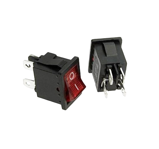 KCD1-104 красный, переключатель клавишный