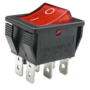 B127B, переключатель 2хON-ON 250В 8А черный