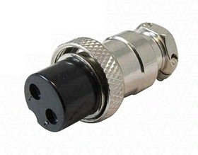 GX16M-2A, разъём цилиндрический 2 контакта