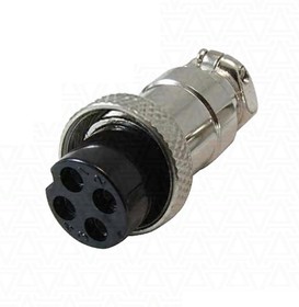 GX16M-4A, разъём цилиндрический 4 контакта