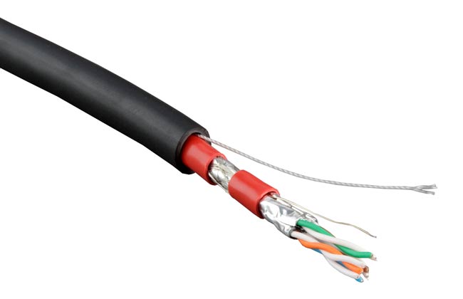 SSTP4-C7-SOLID-OUTDOOR, кабель экран. витая пара SSTP (S/FTP), категория 7 (600 MHz), 4 пары (23AWG), одножильный (solid), для внешней прокладки (-40C - +75C) FR-PVC