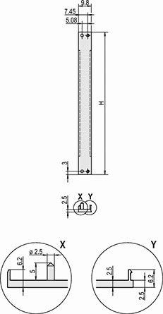 30849-001, передняя панель 3U 2HP