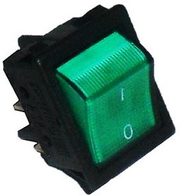 A14B1Y11, переключатель зеленый с подсветкой ON-OFF (16A/250VAC) 4P