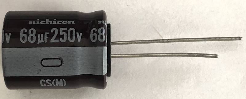 UCS2E680MHD 68мкФ 250VDC 16x20мм ±20%,  электролит. конденсатор