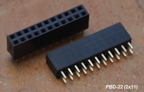 PBD 2x11 (разъем PBD-22), гн. в плату