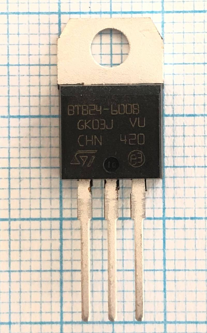 BTB24-600BRG, симистор 600В 25А 50мА 4Q