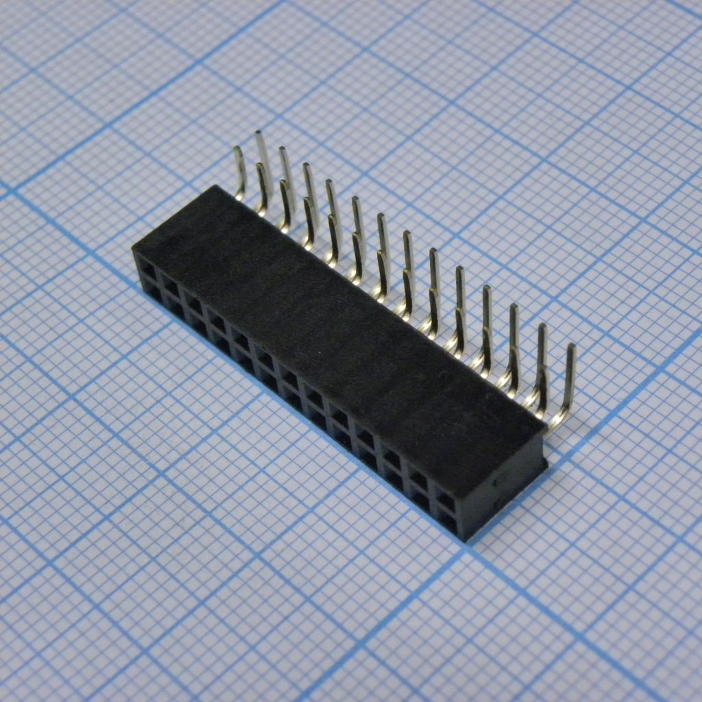 PBD 2х13R (разъем PBD-26R), гн. в плату угл.