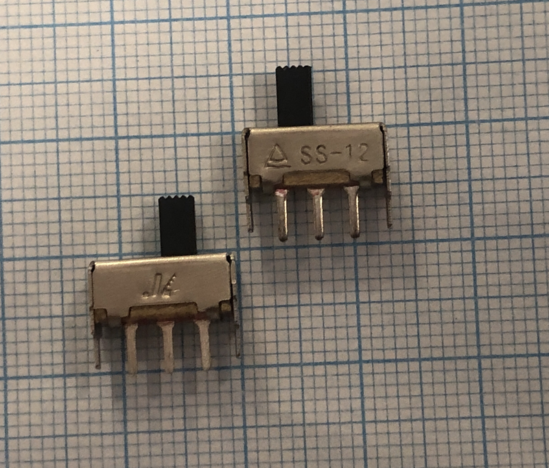 SS12F44, переключатель движковый 50В 0.3А, 3 Pin, SIP монтаж