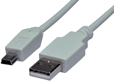 USB 2.0 cable A-Mini-B M-M grey, кабель 1м