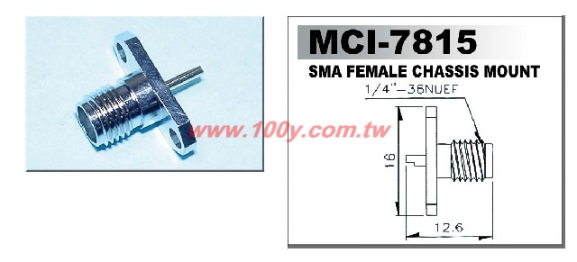 MCI-7815, гнездо SMA флан. под 2 винта