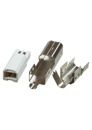 USB-B PL, вилка на кабель тип B