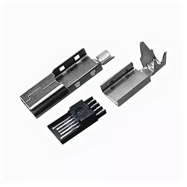 Mini USB-A, вилка на кабель, 5 конт.