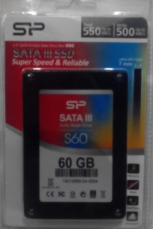 Накопитель SSD SILICON POWER S60 SP060GBSS3S60S25 60Гб, 2.5", SATA III