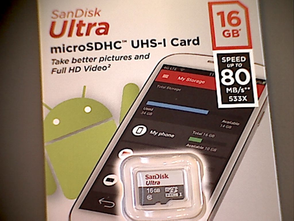 Карта памяти microSDHC UHS-I SANDISK Ultra 80 16 ГБ, 80 МБ/с, 533X, Class 10, SDSQUNS-016G-GN3MN, 1 шт.