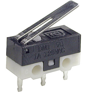 DM1-01P-30G, микропереключатель с лапкой