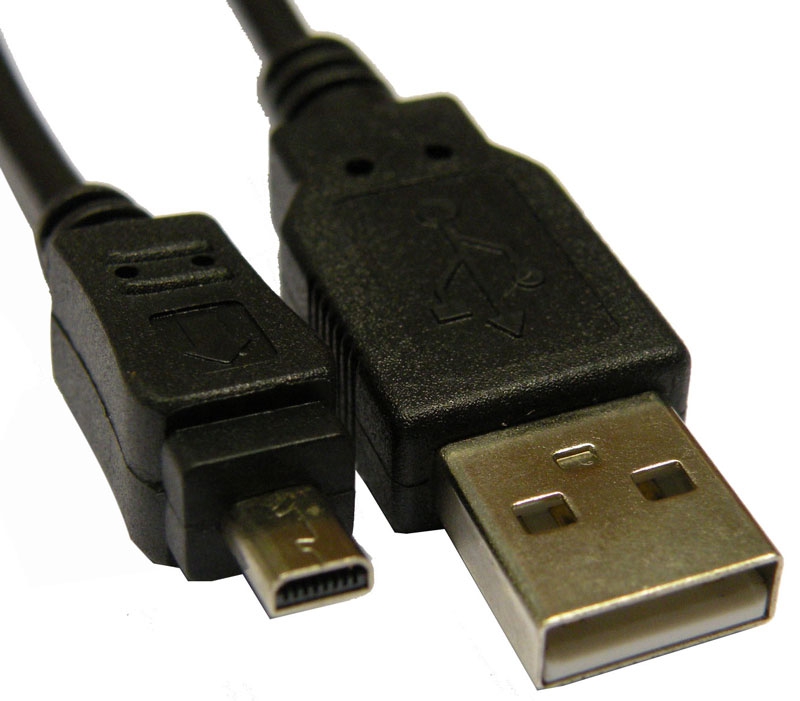 Mini USB-A-4P, вилка на кабель, 4 конт.