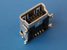 MUBS1-05SN2, разъем mini USB (м) на плату, 5 контактов, поверхност. монтаж