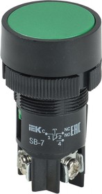 Кнопка SB-7 "Пуск" d22мм 1з+1р 240В зел.