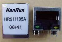 HR911105A, розетка RJ-45 LAN со светодиодами
