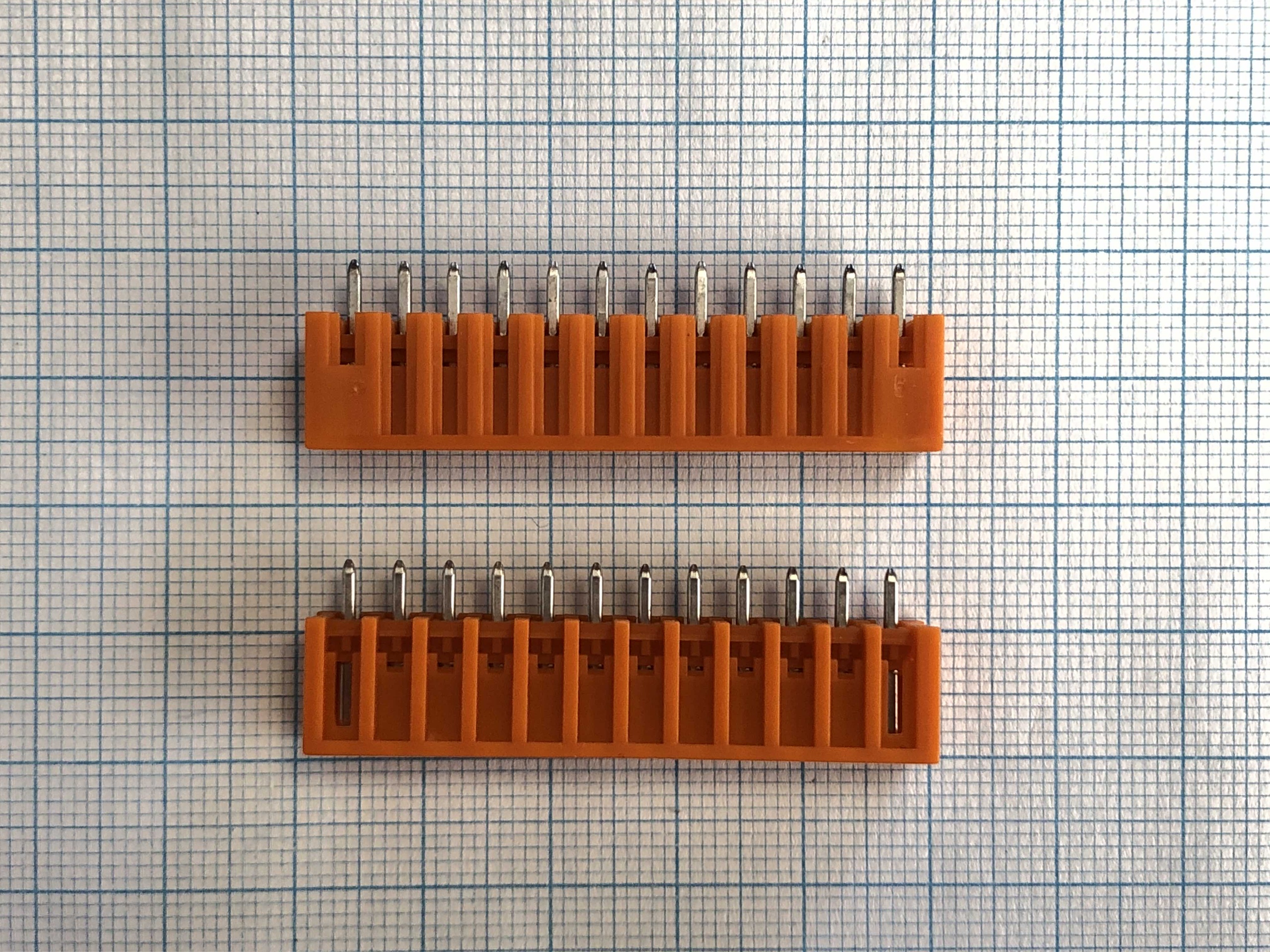 WAGO 734-242, клемма оранжевая THT, 1.0 x 1.0 mm solder pin, прямые, Шаг контактов 3,81 мм, 12-пол