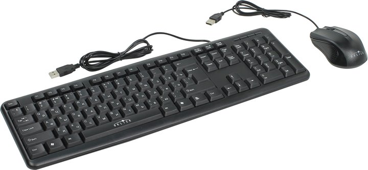 600M MK-5330, комплект (клавиатура+мышь) USB, проводной, черный
