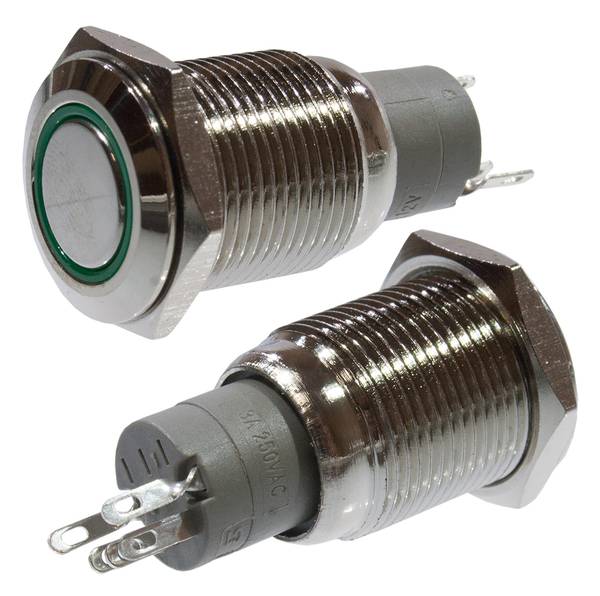 SC-985, Кнопка антивандальная d=16мм 12в Б/Ф синяя