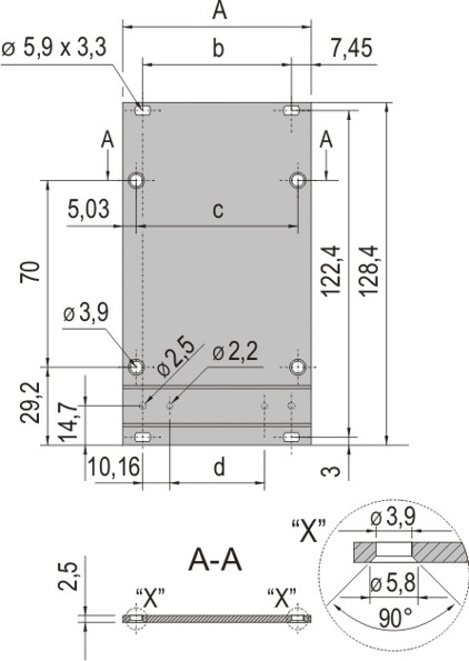34812-108, Передняя панель PIU FPL ANODIZED 3U 8HP