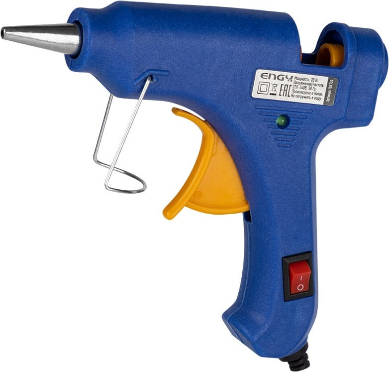 EGG-20, пистолет клеевой 20W с кнопкой включения и антикаплей