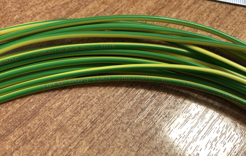 ПуГВ 1x0.75, провод,  желто-зеленый