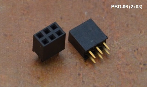 PBD 2x3 (разъем PBD-6), гн. в плату