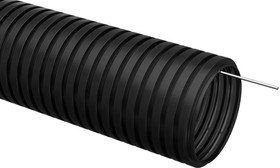 Труба гофрированная ПНД d25мм с протяжкой черн. (уп.50м)